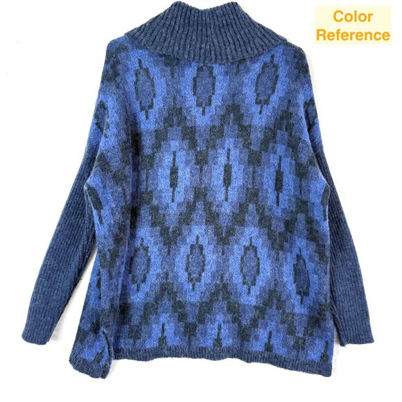 Soft Surroundings Wool Alpaca Blend Geometric Cowl Neck Tunic Sweater Womens XS - Picture 4 of 8